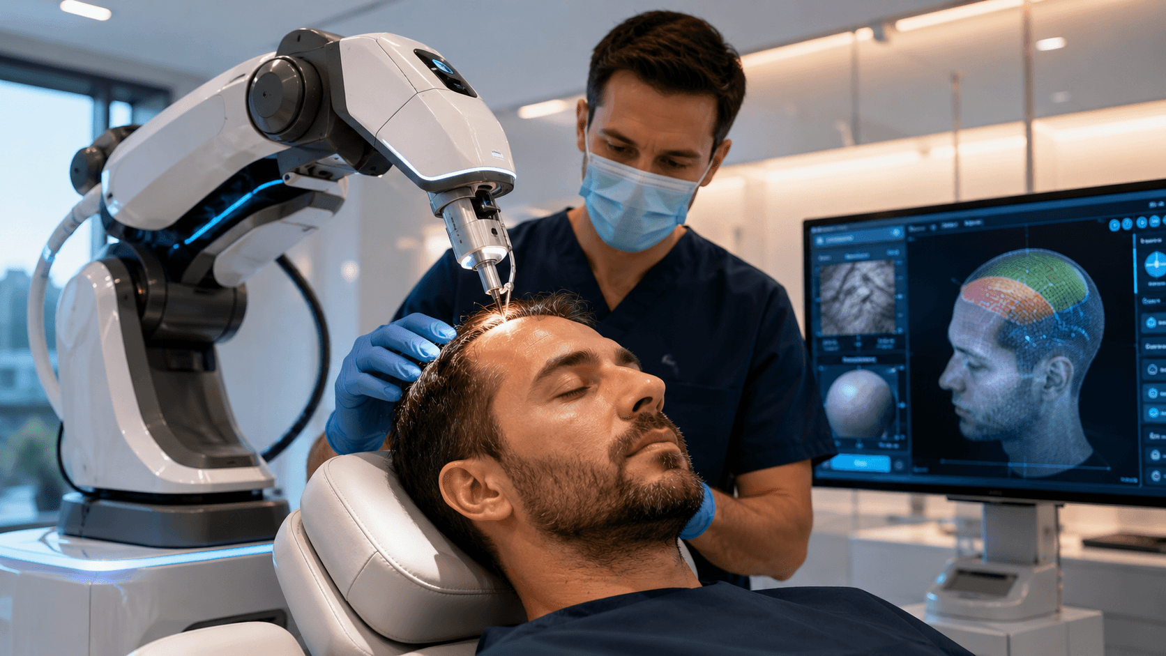 Imagen de apoyo para ARTAS robótico: el injerto capilar con inteligencia artificial