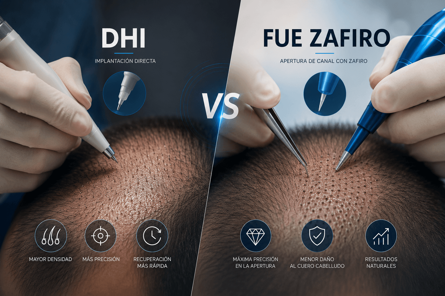 Imagen de apoyo para DHI vs FUE Zafiro: comparativa definitiva en 2026